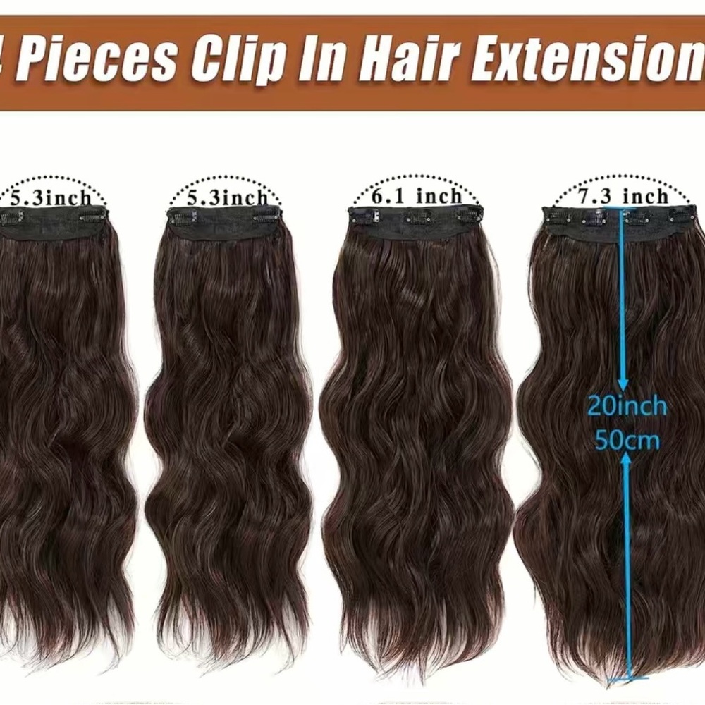 Clip In Hair Extensions (NEW) - Picture 2 of 2